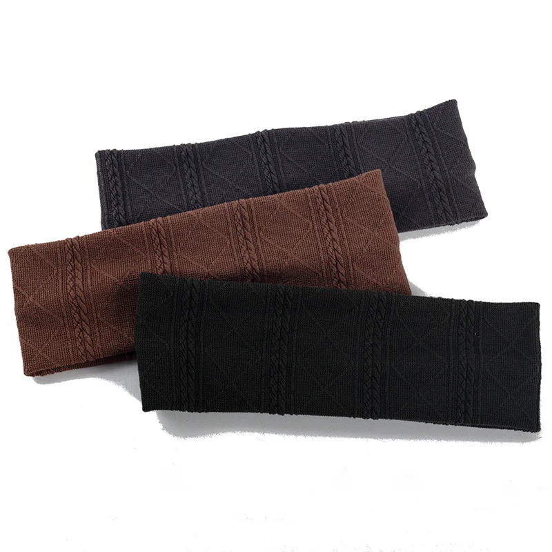 Women Rhombus Thread Design Flat Hairband Headwrap Cotton Headband Elastic Hair Bands Lady Solid Color Turban Hair Accessories