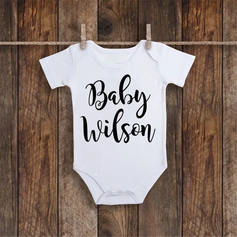 

Custom Baby Onesie, Baby Announcement Onesie, Pregnancy Announcement Onesie Personalized Last Name Baby Bodysuit Newborn Gift