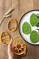 Easter New 2022 3Pcs Set Cookie Cutter Embossed Mold Egg Biscuit Stamp Bakeware Baking Tools Table Decor Party Free Shipping