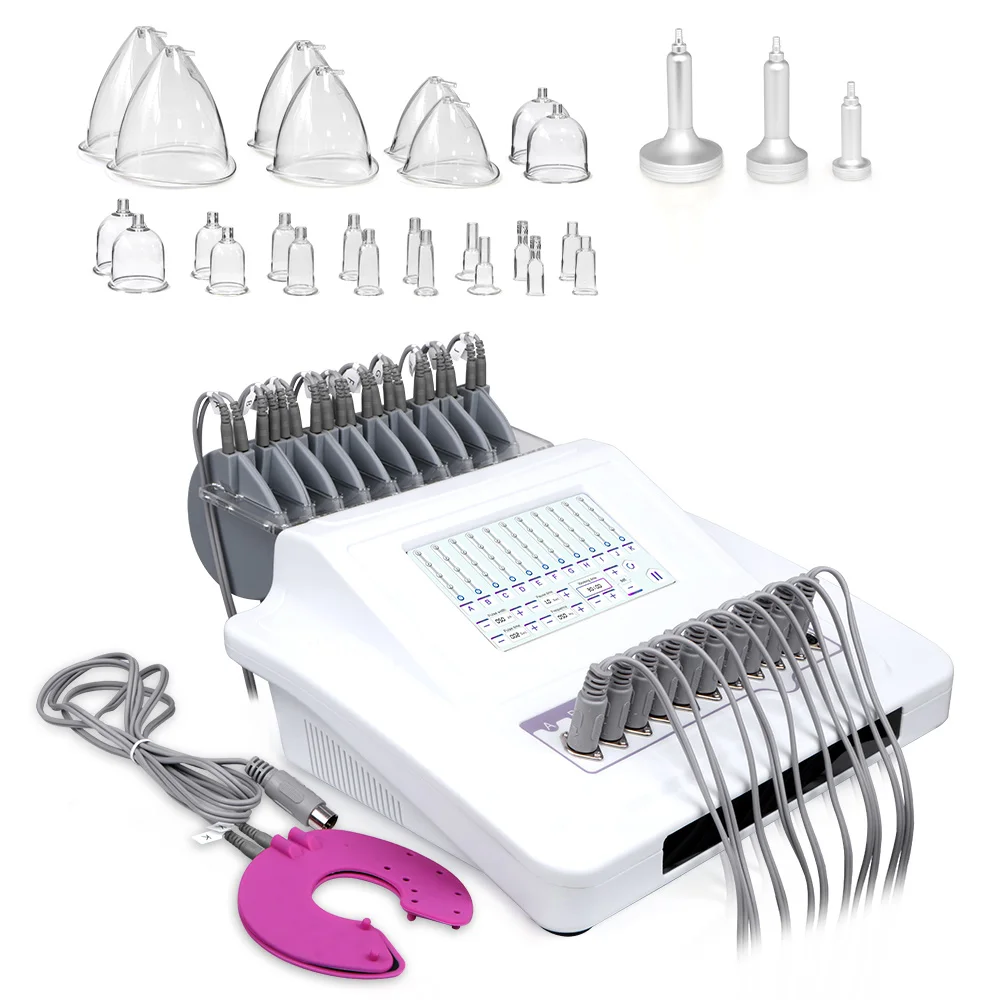 Máquina de estimulação muscular microcorrente do ems do realce da mama da terapia de cupping do vácuo multifuncional