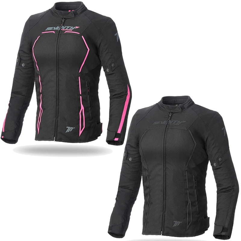 Seventy JR67 racing naked motorcycle waterproof black/pink women's jacket