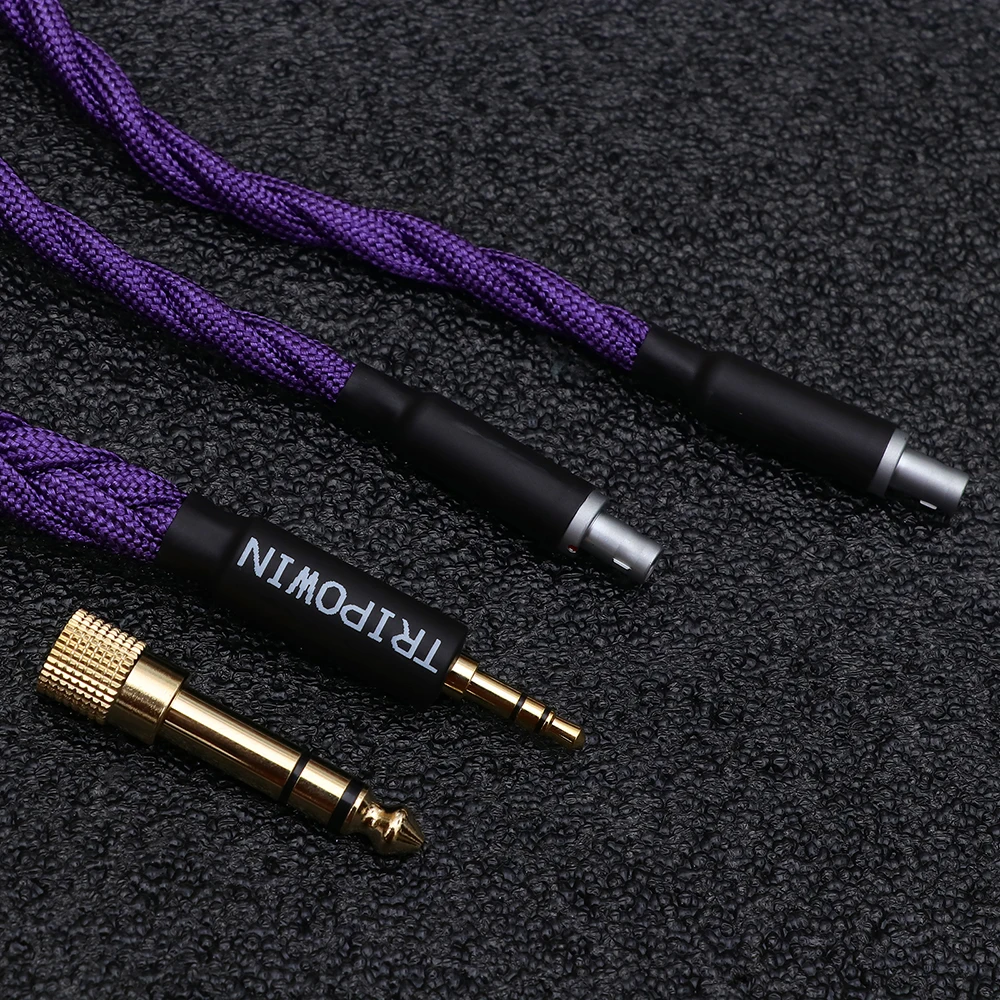 Tripowin GranVia 26AWG 36 Stränge x 4 Core Handgemachte Kopfhörer Ersatz Kabel für HD650 HD580 HD800 HIFIMAN ANANDA Lila – Detail 12