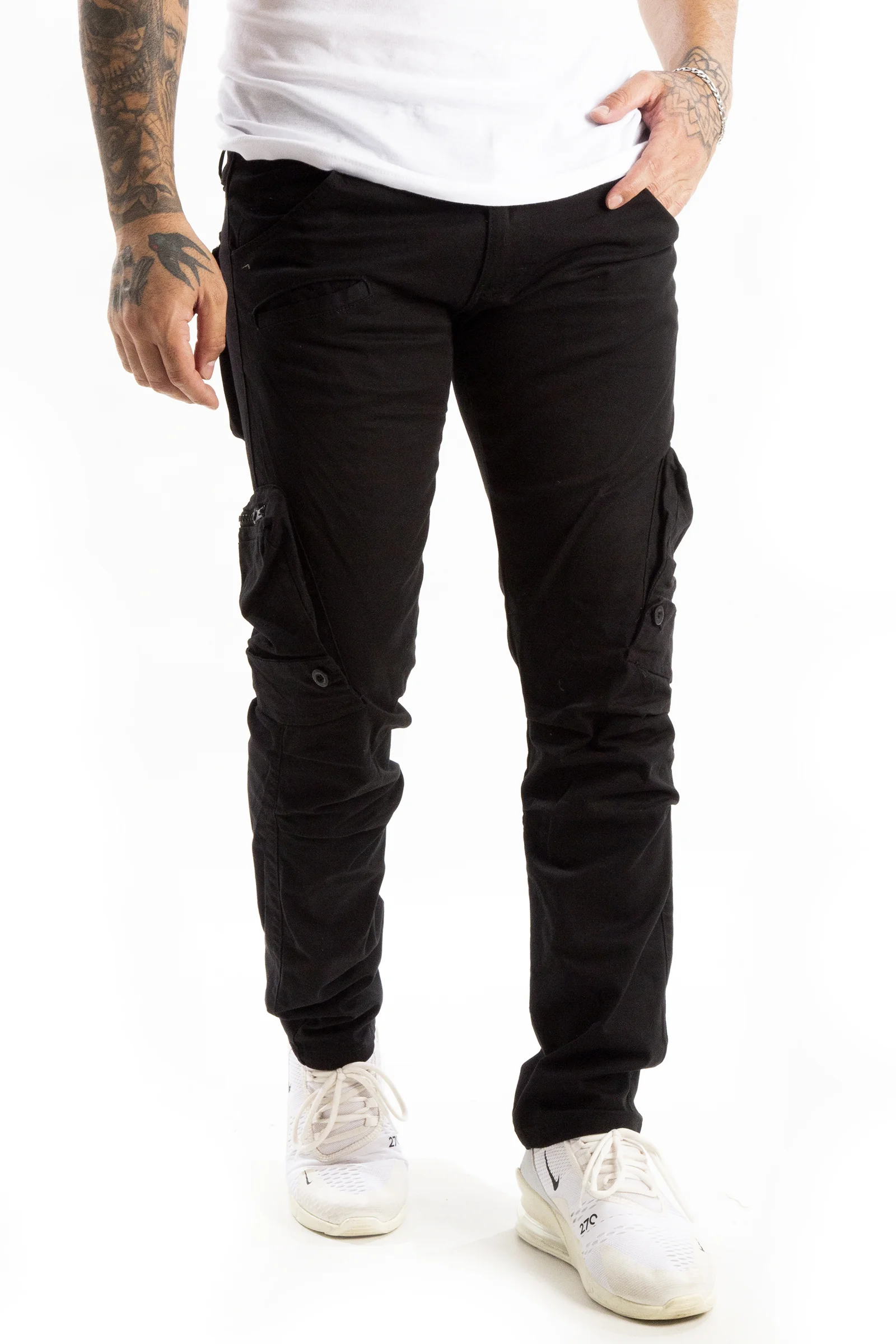 DeepSEA Male Cargo Pants Slim Fit Reverse Pockets Military Tactical SWAT Harem Joggers Casual Street Wear 1611193