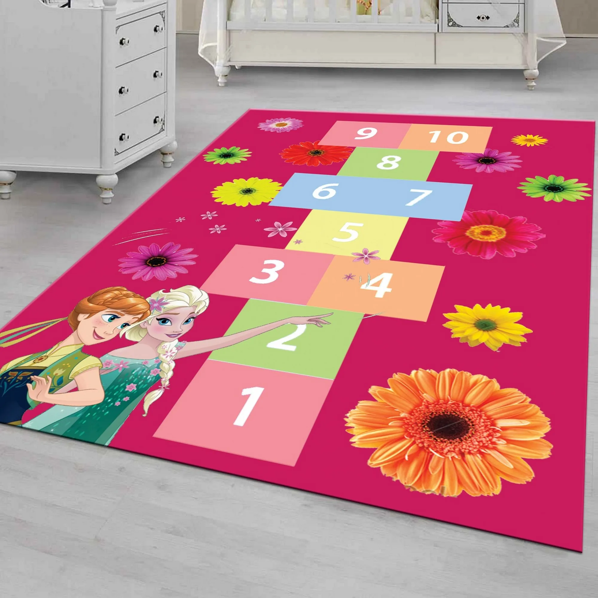 

Girls Room Rug Elsa And Anna Hopcotch Rugs Baby Room Decor Carpet Elsa Rug Birthday Decoration Elsa And Anna Birthday Classroom