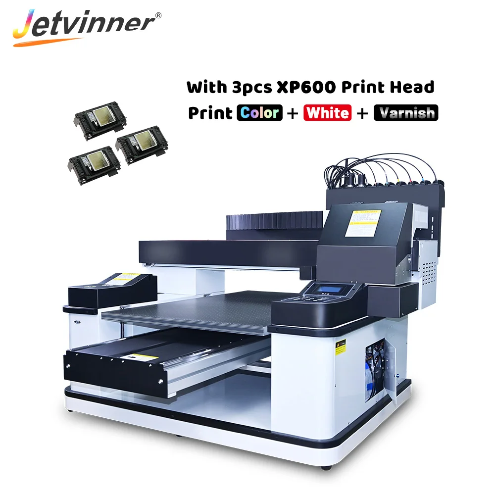 A1 UV Printer UV Flatbed Printing Machine for EPSON 3PCS XP600 Print Heads Suitable for Bottle Phonecase Metal Acrylic Print