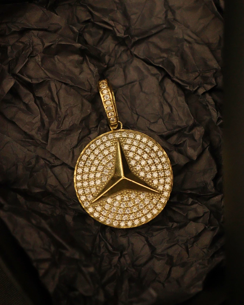 Mercedes Pendant in Old Coins Eternal guarantee in color! 18K gold identical gold pendant Ancient Coins