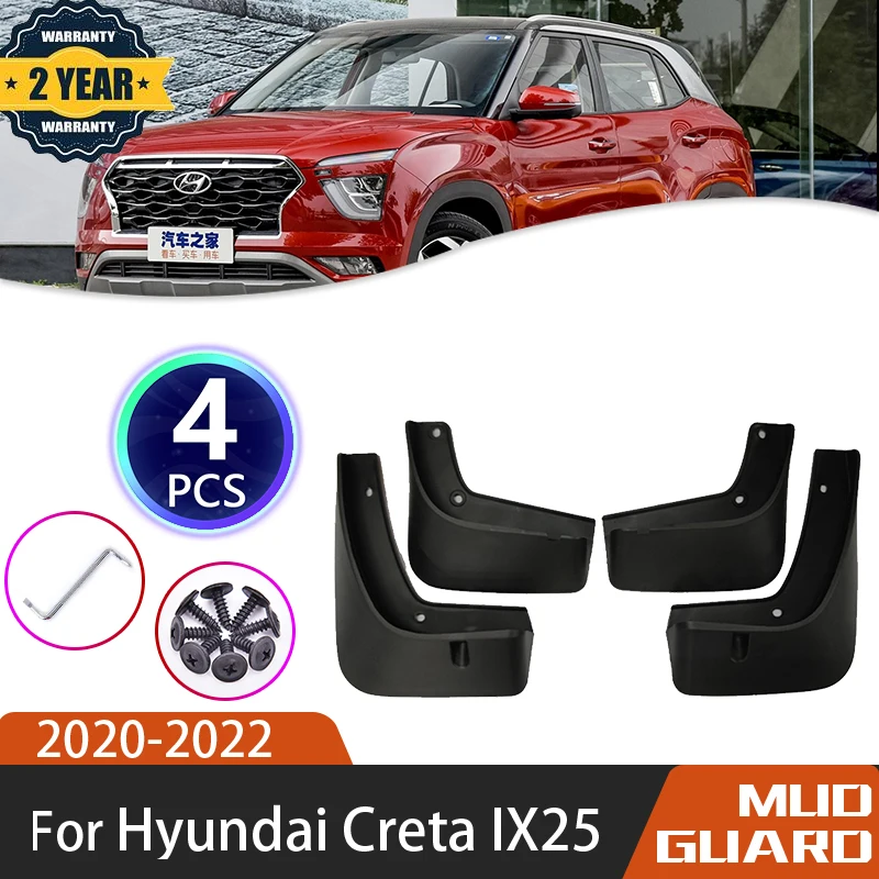 

For Hyundai Creta IX25 Cantus 2020 2021 2022 SU2 MK2 Front Rear Wheels Splash Mud Mudflap Guards Mudguard Fender Car Accessories