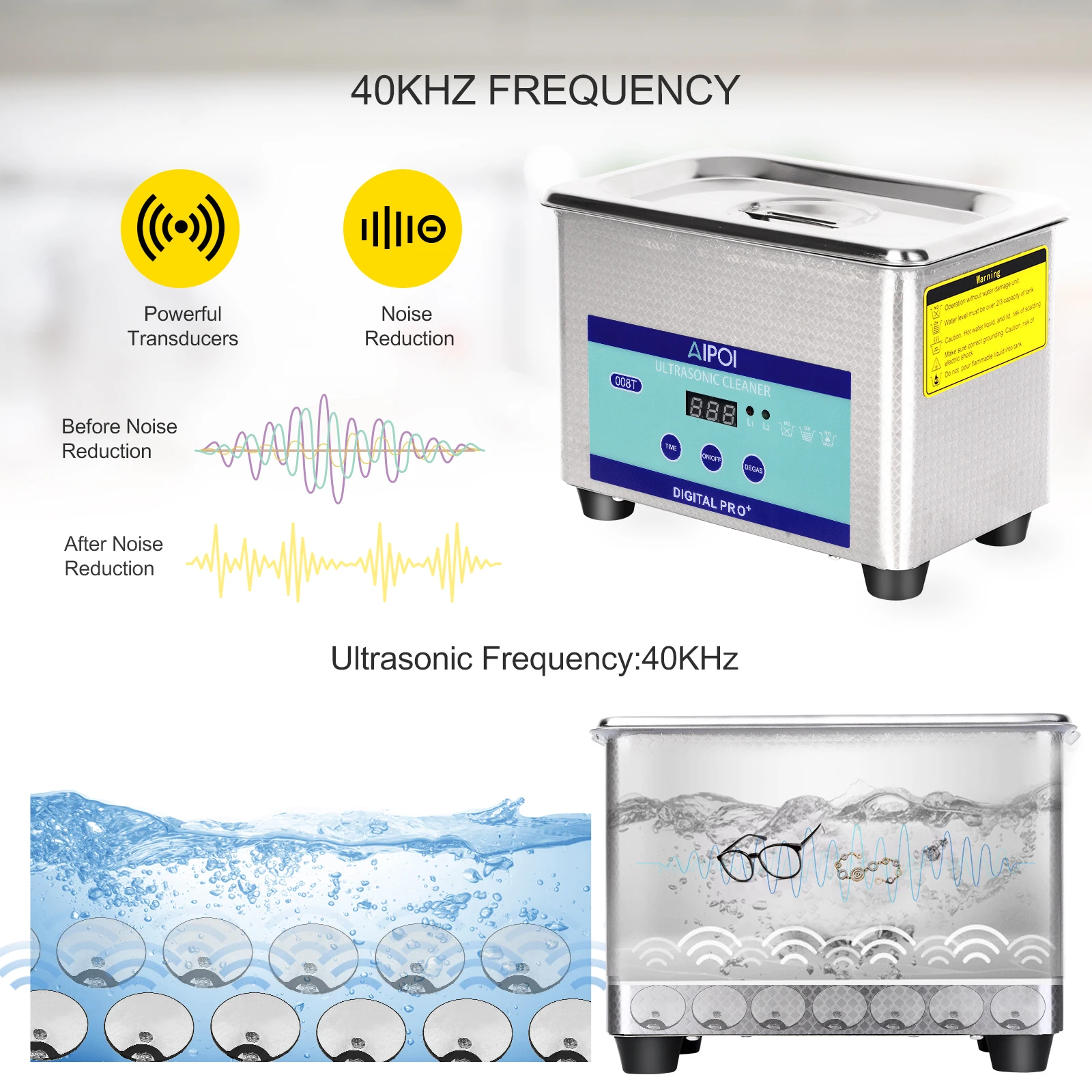 [Overseas Warehourse Stock] AIPOI Ultrasonic Cleaner 800ml 2L 3.2L 6.5L 10L 15L 22L 30L Home Appliance