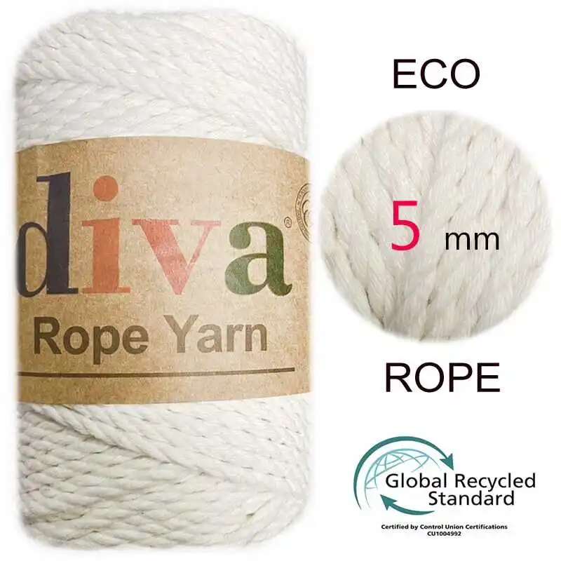 

Cotton Macrame Rope - 5mm 250gr 68m - 8 Color Options - Wall - Door Decorations, Bags, Cushion, Pillow, Swing, Hammock, Party, Cord, Wedd, Thread, String Home Textile - Twisted Craft DIY