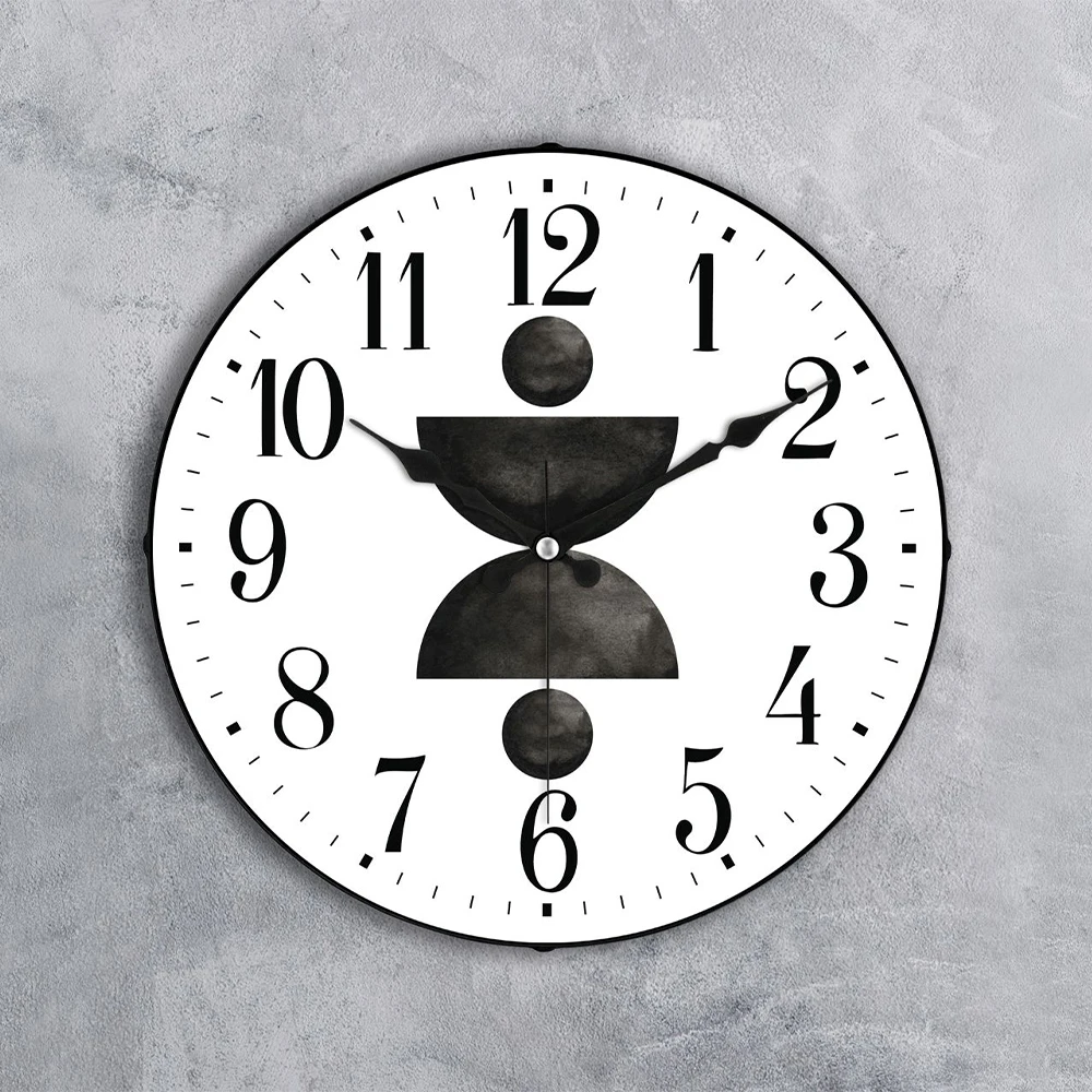 

Black Shape Pattern Decorative Plastic Wall Clock 36 cm Home Wall Clock Interiors Decoration Home Decoration Hanging Watch