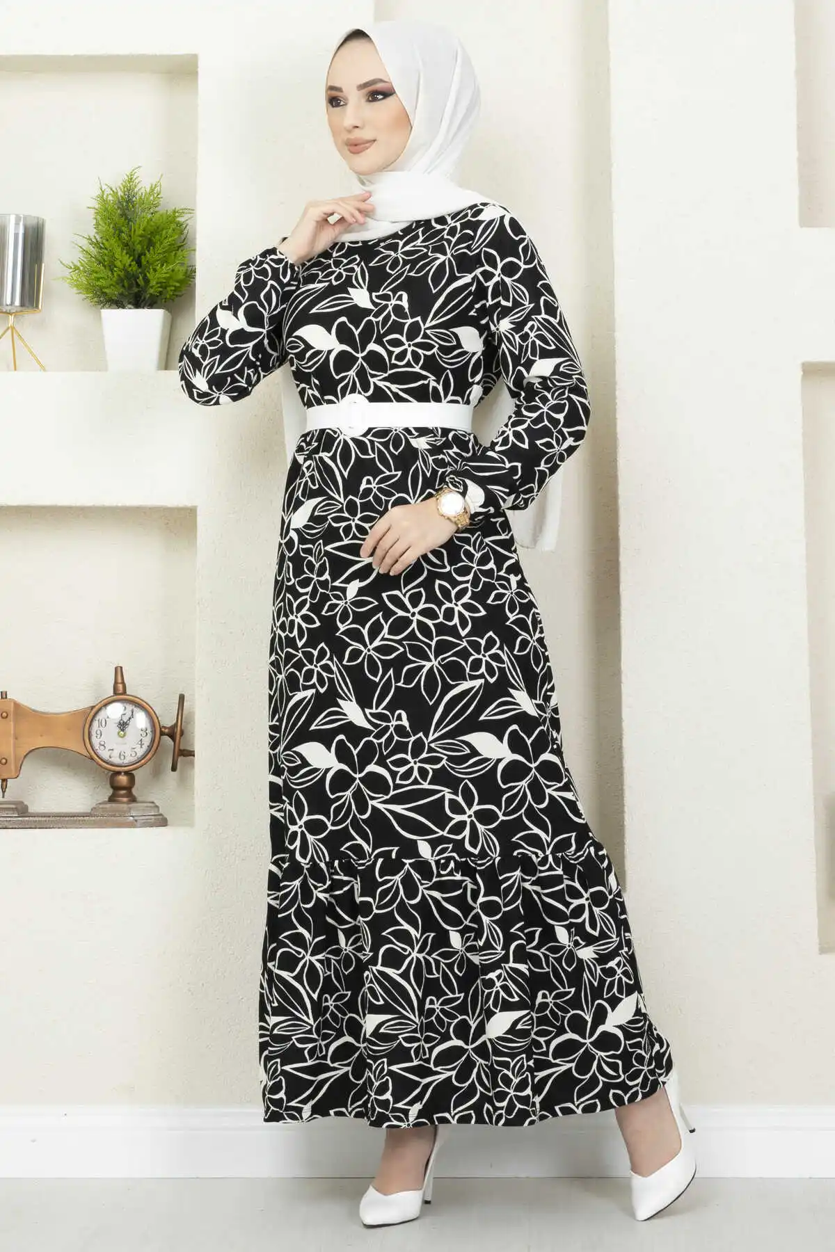 Abayas For Women Dubai 2022 Ramadan Floral Patterned Hijab Dress Djellaba Femme Caftan Marocain Summer Spring Robe Islamic Musulmane