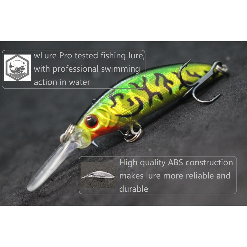 wLure Jerkbait Tiny Fishing Lures 6g Crankbait Casting Lure with Quality Hooks Deep Diving Sinking M823