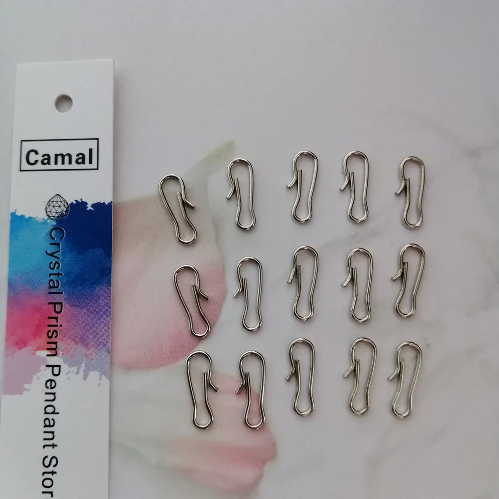 Camal 100 stks 12mm Chroom Metalen Haak w/crook Kristallen Kroonluchter Connector Pin Opknoping Hanger Metalen Gesp Tuin Suncatcher deel