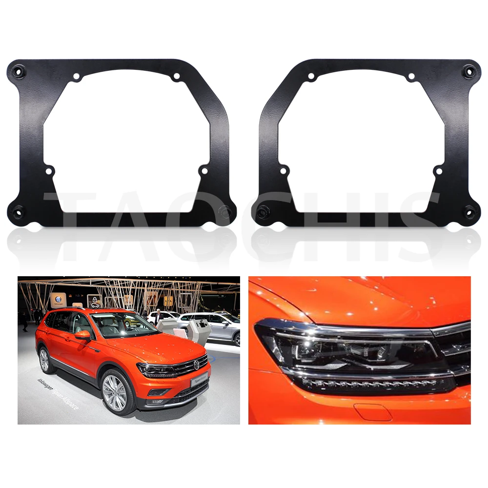 

TAOCHIS Car Styling frame adapter DIY Bracket Holder for Volkswagen Tiguan 2017 low configuration no need to opening head lamp