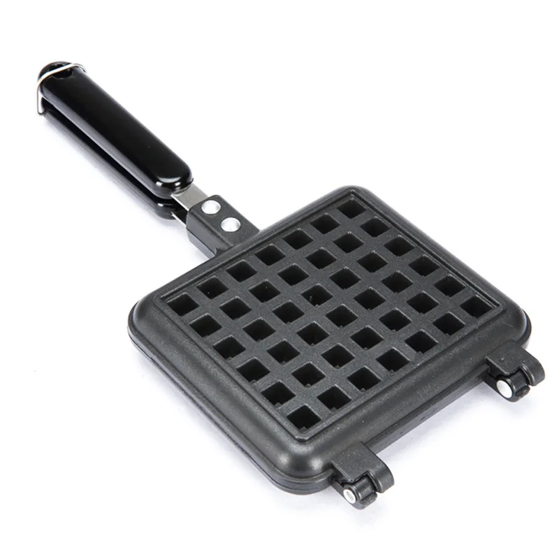 Waffle Pan Iron Nonstick Waffle Maker Pan Gas Stove Top Waffle Skillet Pancake for Sandwich Toaster Breakfast Frying Pan