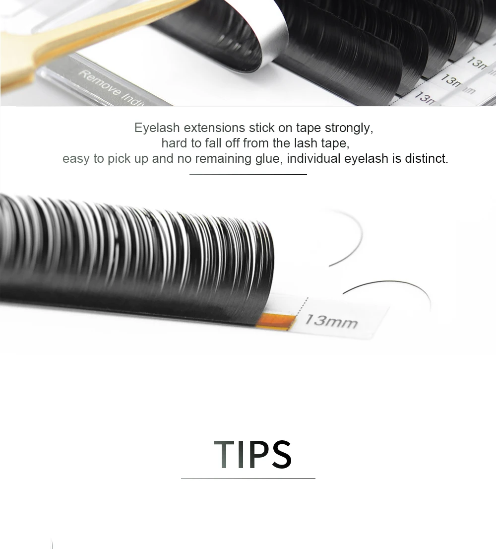 NAGARAKU Flache, geteilte Spitzen, elliptische Form, natürliche, helle Kunstwimpern, dunkelschwarze, matte Wimpern – Detail 7