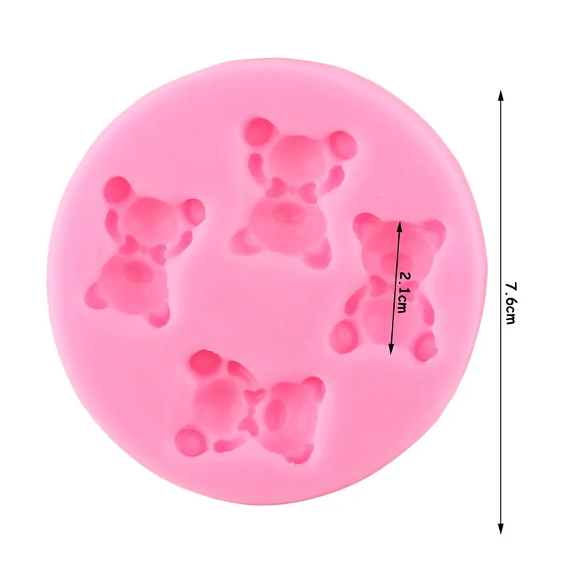 3D Teddy Bear Silicone Mold Candy Resin Clay Molds DIY Baby Birthday Fondant Cake Decorating Tools Chocolate Gumpaste Moulds