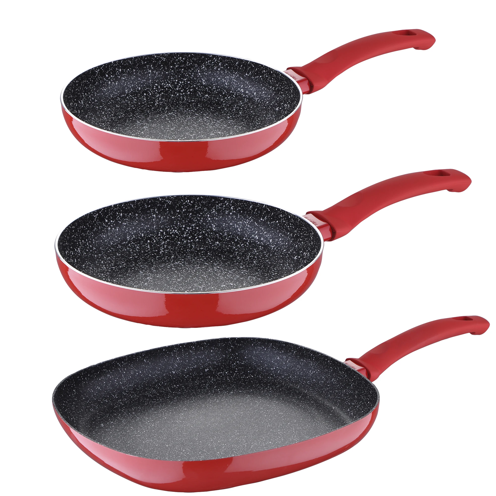 Pans and grill BERGNER in red and black color collection Bellini network