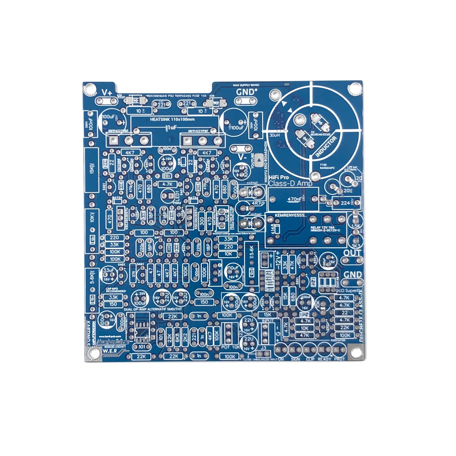 Class D UcD Sound Power Amplifier Circuit Board PCB 700W RMS Discrete Audio Amp Hi-Fi D700 140Vdc DIY