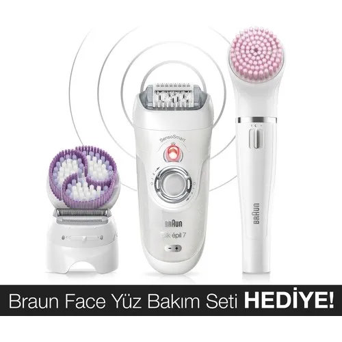 Braun Silk-epil 7 7885 SensoSmart Technology Wireless Wet and Dry Use White Free with 6 Additional Attachments