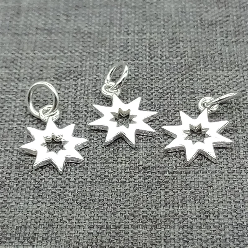 10 Pieces 925 Sterling Silver Shiny Sun Sunshine Charms for Bracelet Necklace