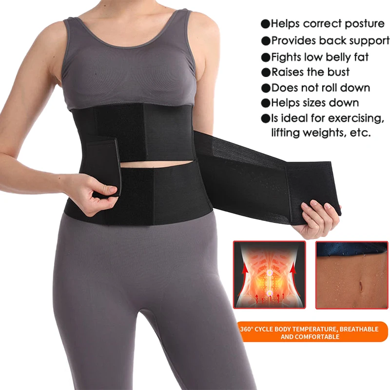 High Elasticity Women Fitness Lose Weight Compression Double Waist Trainer Fat Tummy Control Waist Trimmer Back Support Belt Gym