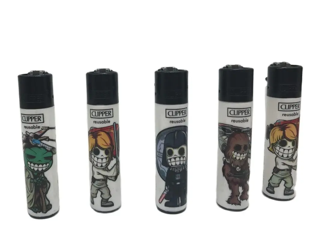 Clipper 6 units rechargeable reusable drawing Star Wars Yoda Darth Vader lighter