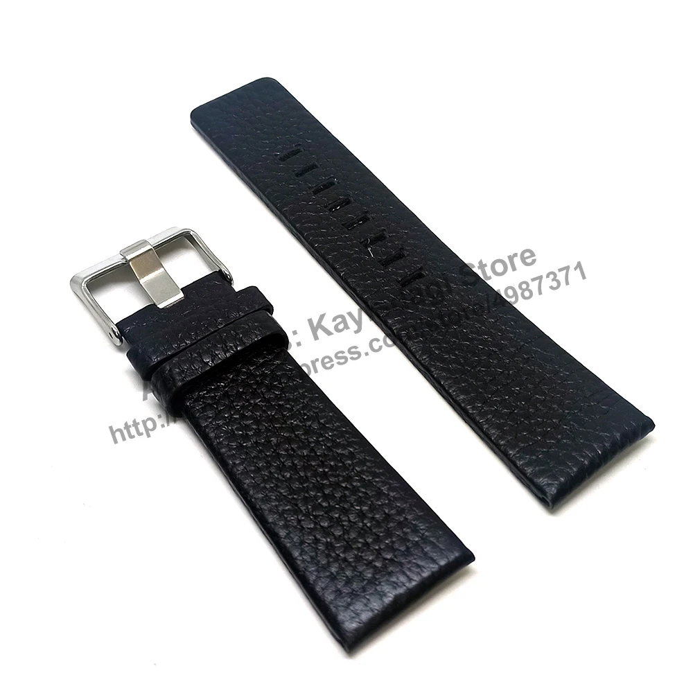 27mm Black Leather Watch Band Strap - Comp Diesel DZ2039 , DZ2064 , DZ2062 image 2
