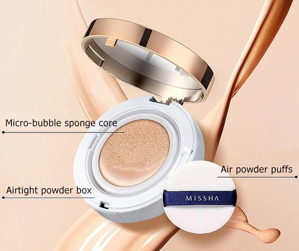 MISSHA M Magic Air Cushion BB Cream 15g Korea Makeup Sunscreen Whitening CC Moisturizing Brighten Skin Tone Cover Blemishe