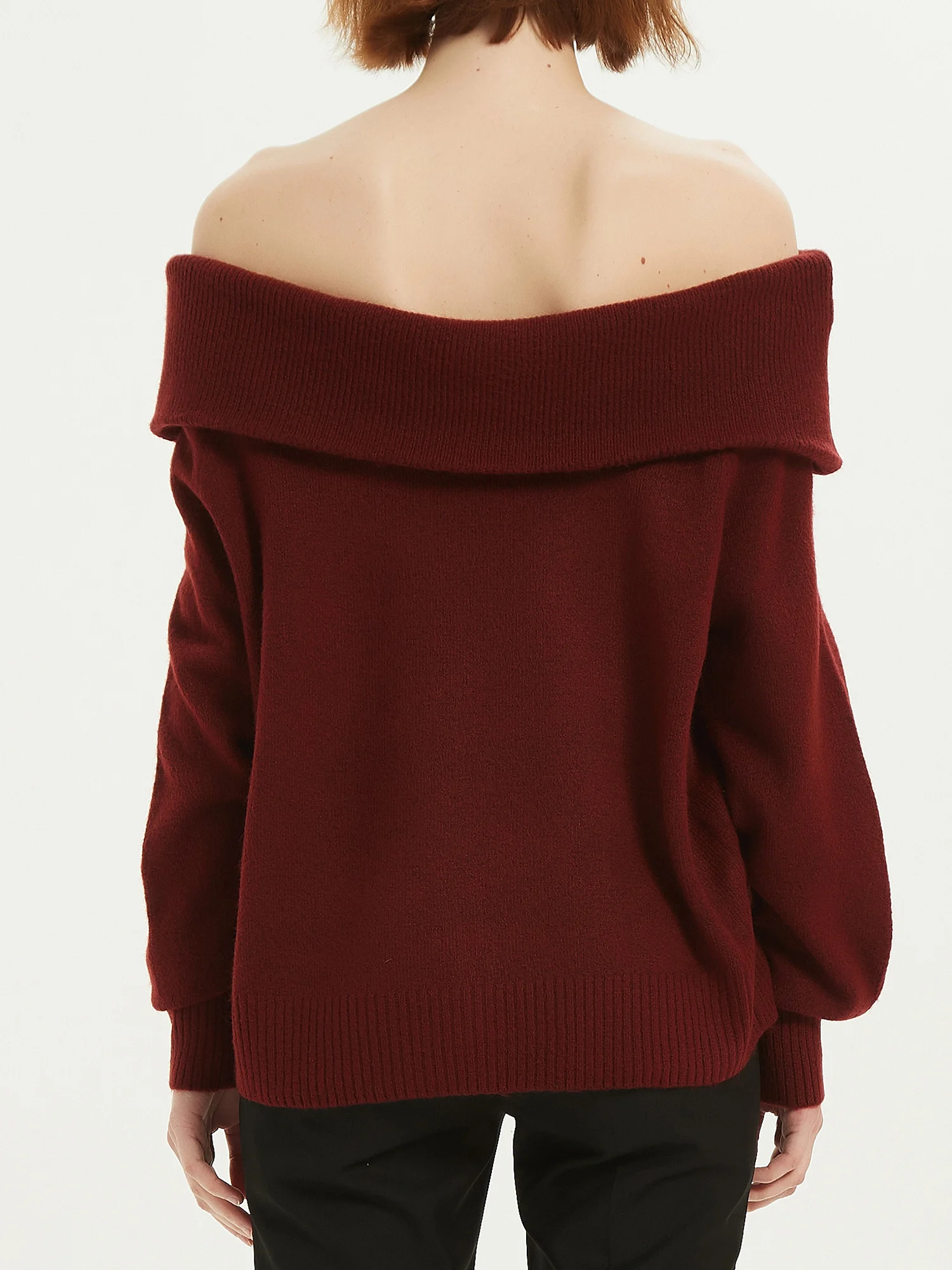 Fluffy Off Shoulder Sweater Women Fashion Jumpers Pullover Knitted Burgundy Grey Beige