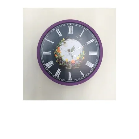 36 cm Wood Purple Nature Wall Clock