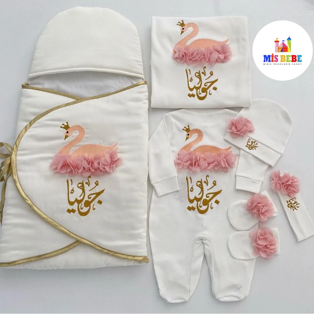 Baby Girl Boy King Queen Newborn Personalized Outfit Clothing 6-pcs Hospital Custom Fabric Antibacterial Babies Healthy Safe