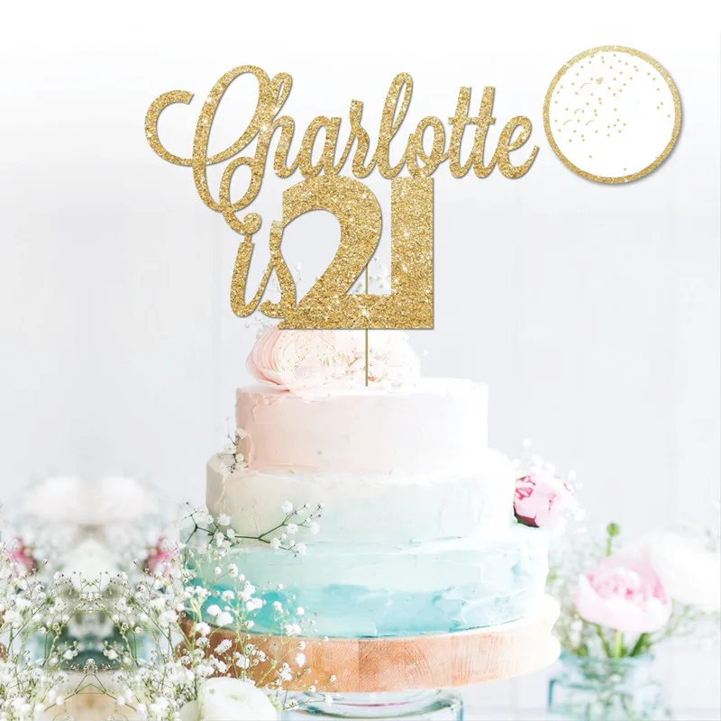 

Customized Glitter Cake Topper, Personalized Gold Name, Dessert Toothpicks, Party Decorations, Baby Shower, 21st