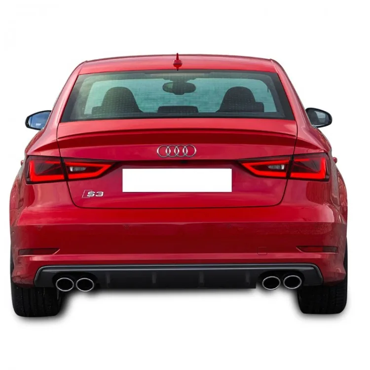 Audi A3 8V 2012 - 2016 Sedan Standard Bumper Compatible S3-Style Rear Bumper Diffuser