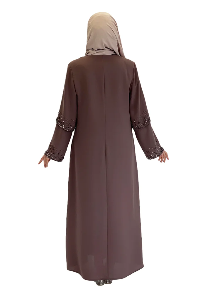 Vestido Abaya de diferentes colores, tela Crep, Moda Para musulmán, ropa informal, Maxi, manga larga, opciones de talla Extra