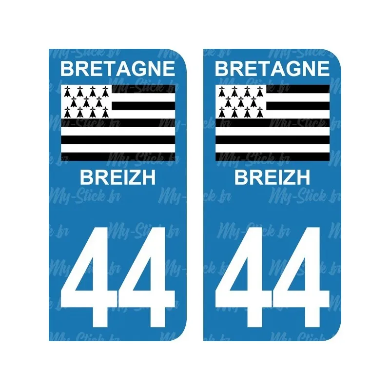 Registration plate sticker Department 44 Loire-Atlantique Breizh Breizh for car