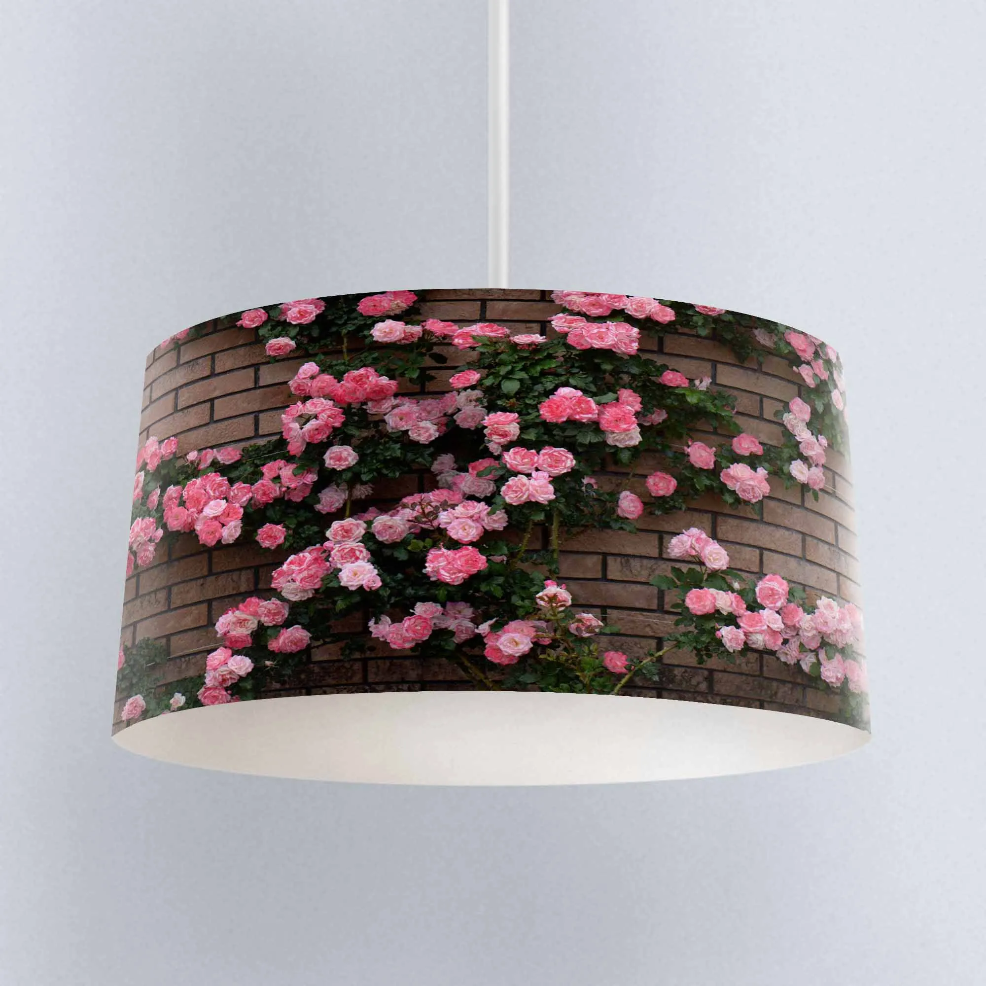 

Else Brick Wall on Pink Roses Green Ivy Digital Printed Fabric Chandelier Lamp Drum Lampshade Floor Ceiling Pendant Light Shade