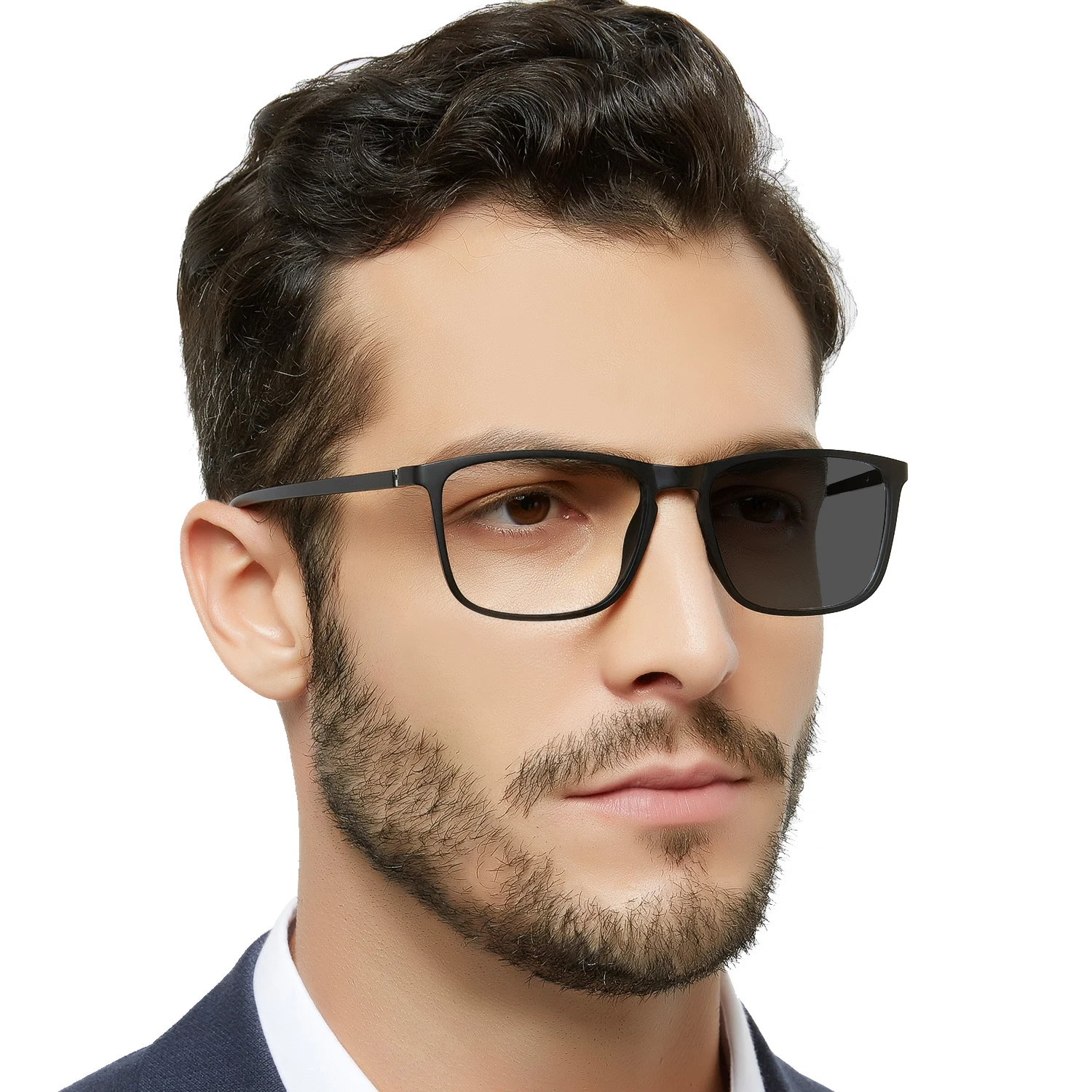 

Photochromic Sunglasses Men Anti Blue Light Chameleon Glasses Brand Square Driving Goggles Anti-glare Optical Eyeglasses Frames