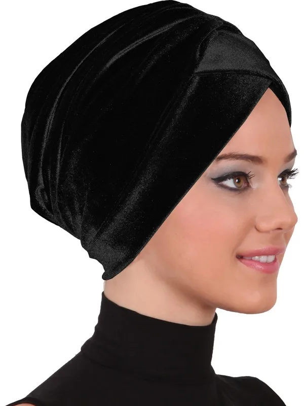 Seedlings Bone Velvet Snowdrop Lined Ready Bone Evening Dress Bathing Cap scarf SAL BASS COVER ıslam Muslim scarfs hıjab Evening daily