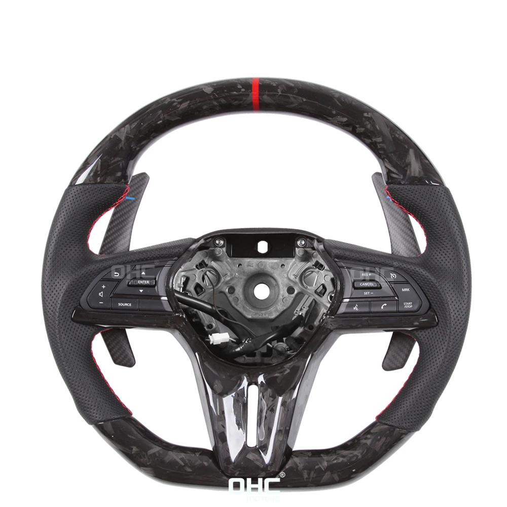 CF 100% Real Carbon Fiber LED Steering Wheel For Nissan GTR R35 Skyline Nismo GT-R Paddle Shifter for 370Z R35 M37 M56 Q50 Q60