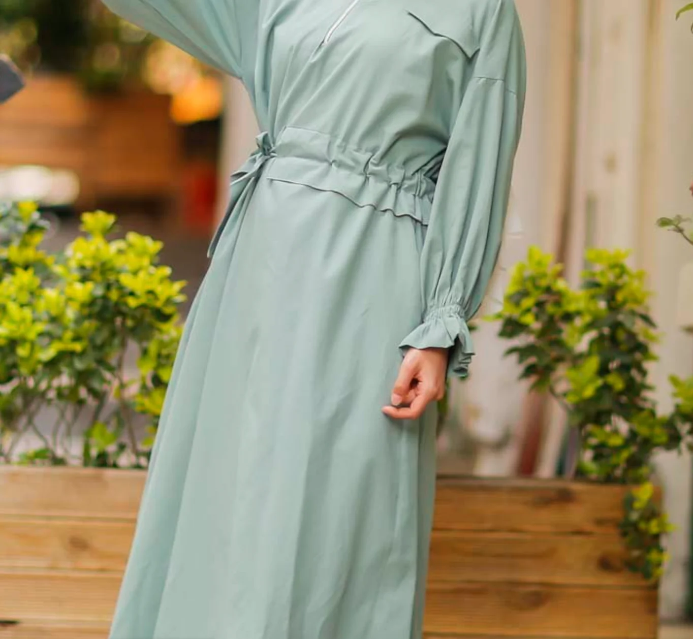 Ring Zipper Mint Hijab Dress Pants Jumpsuit Suit long dress muslim women Dubai turkish scarves women's clothing girl big