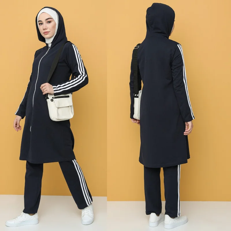 newsezon tracksuit set bottom top muslim fashion arabia Dubai moda Turkey evening dress abayas hijab clothing muslim sets hijab