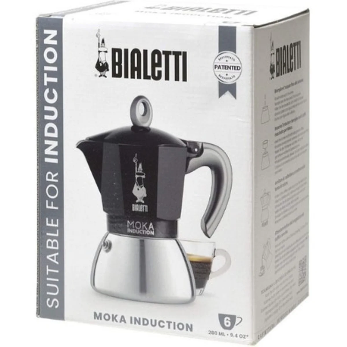 Bialetti Induction 2-6 Cup Moka Pot Coffee Maker, Original Bialetti Stovetop Kitchen Drip Stove Gas Best Delicious