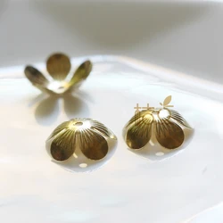 DIY Supply-30 Pieces Solid Raw Brass Finding Bead Caps - 11mm (4377C)