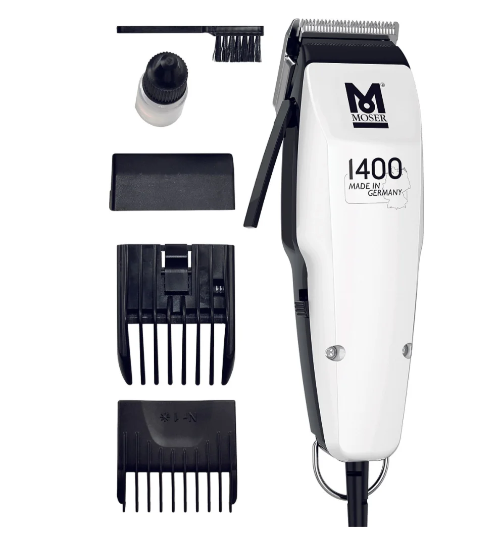 Moser 1400 White Edition Professional Hair Clipper Hair Trimmer Beard Trimmer Hair-Beard Cut Machine Kit