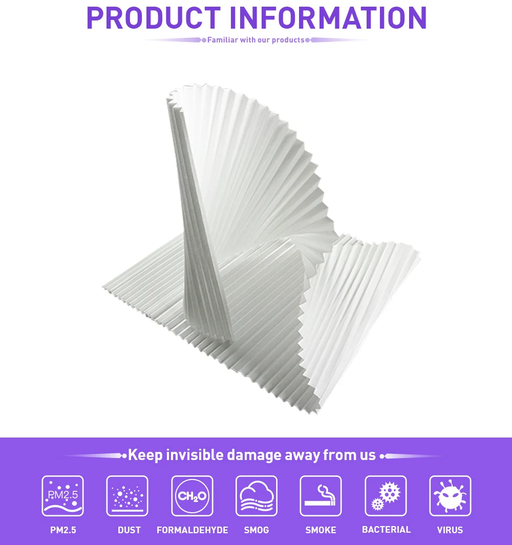 DIY 17 MM 키트 절단 가능 헤파 카본 필터 75 플리트 (2,6 m) 미디어 공기 청정기, 가습기-에어컨-열 복구