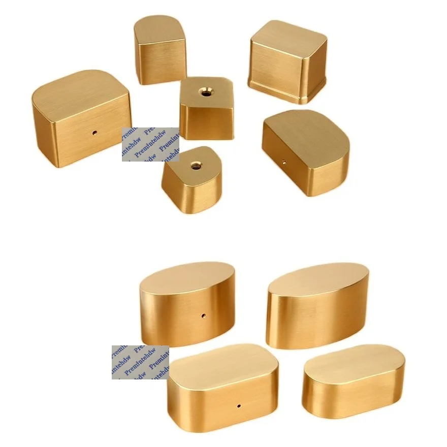 2Pcs Oval Fancy Brass End Tip Cap Cover Sleeve For Furniture Solid Wood Chair Seat Bed Handrail Leg Feet