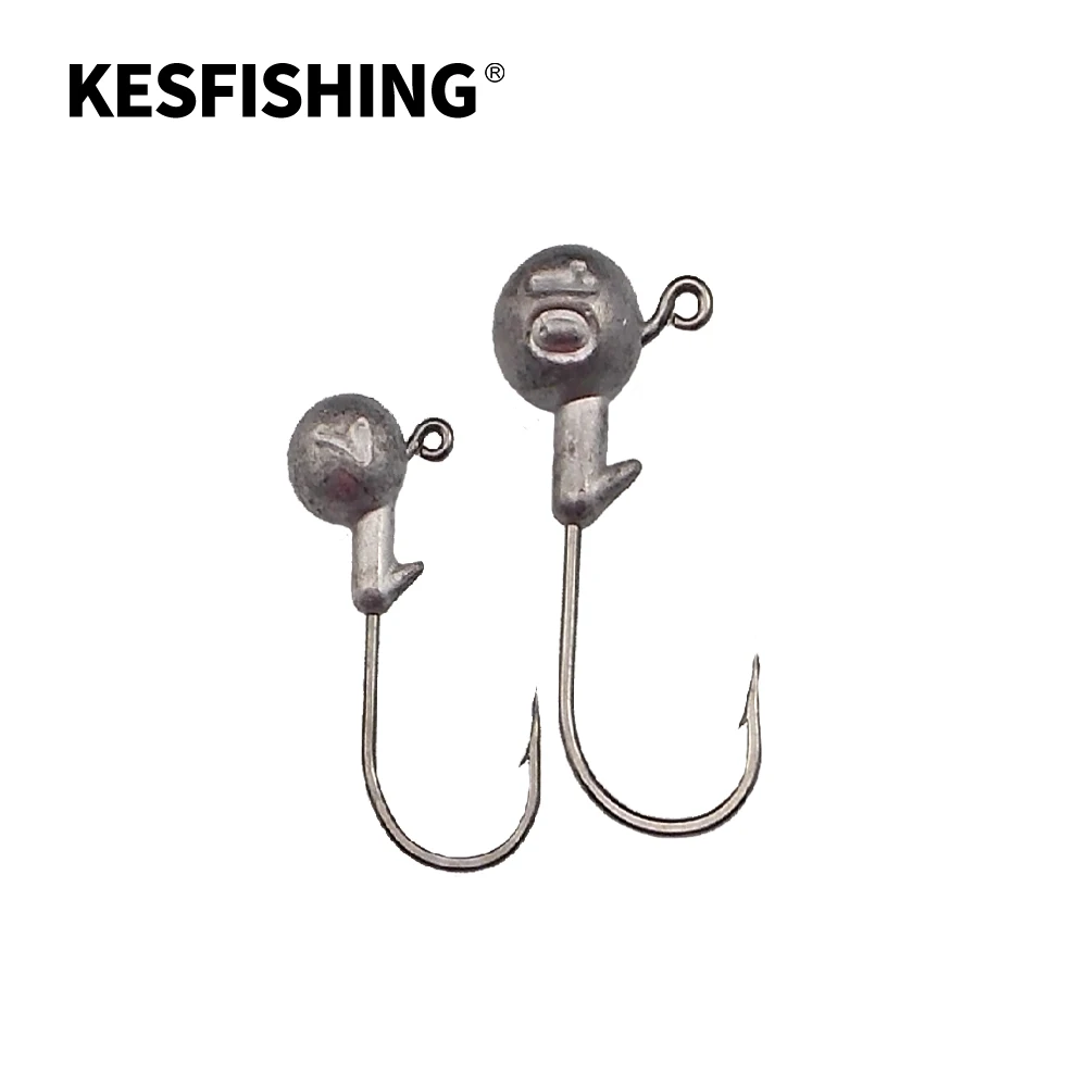 KESFISHING Jig head 3g 5g 7g 10g 14g Fishing Fideer High Quality Hook jig trailer Soft Lure Baits Different Sizes