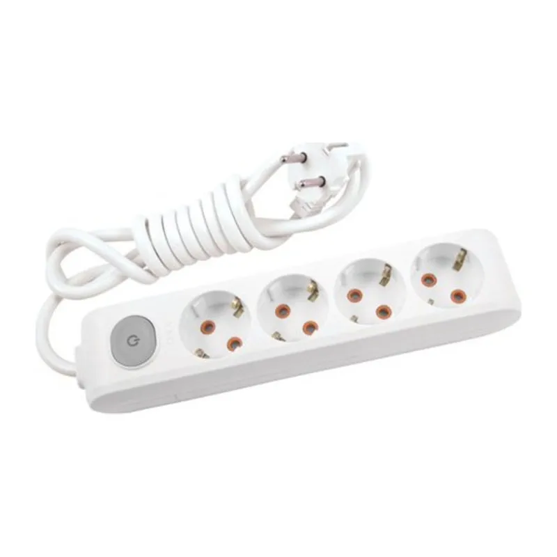 Viko Multi-Let Quadruple Socket Switched Grounded Wired Child Protection 5 Meters-White Travel Power Strip Portable Extension