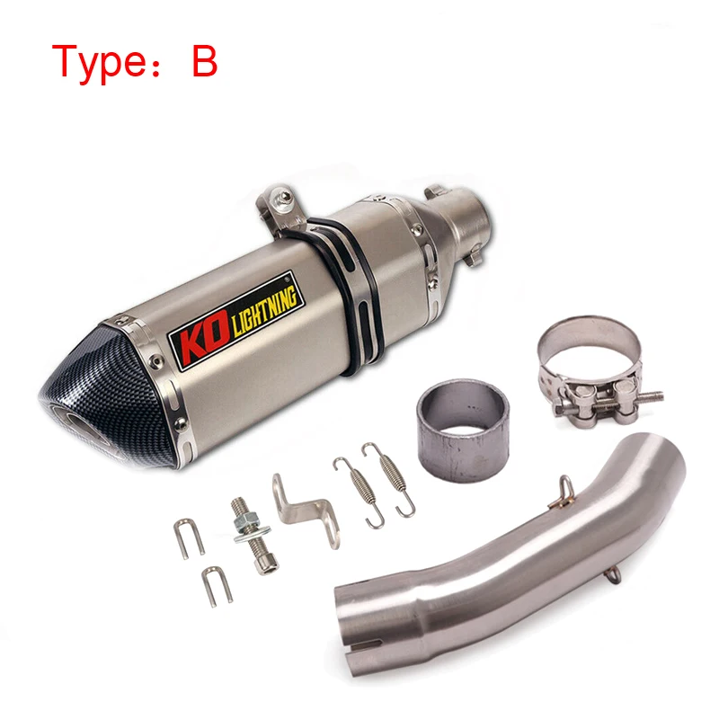 Motorcycle Exhaust System Middle Link Tube Slip On 51MM Mufflers Pipe Modified For Duke 250 390 RC390 250ADV 390ADV 2022 2023